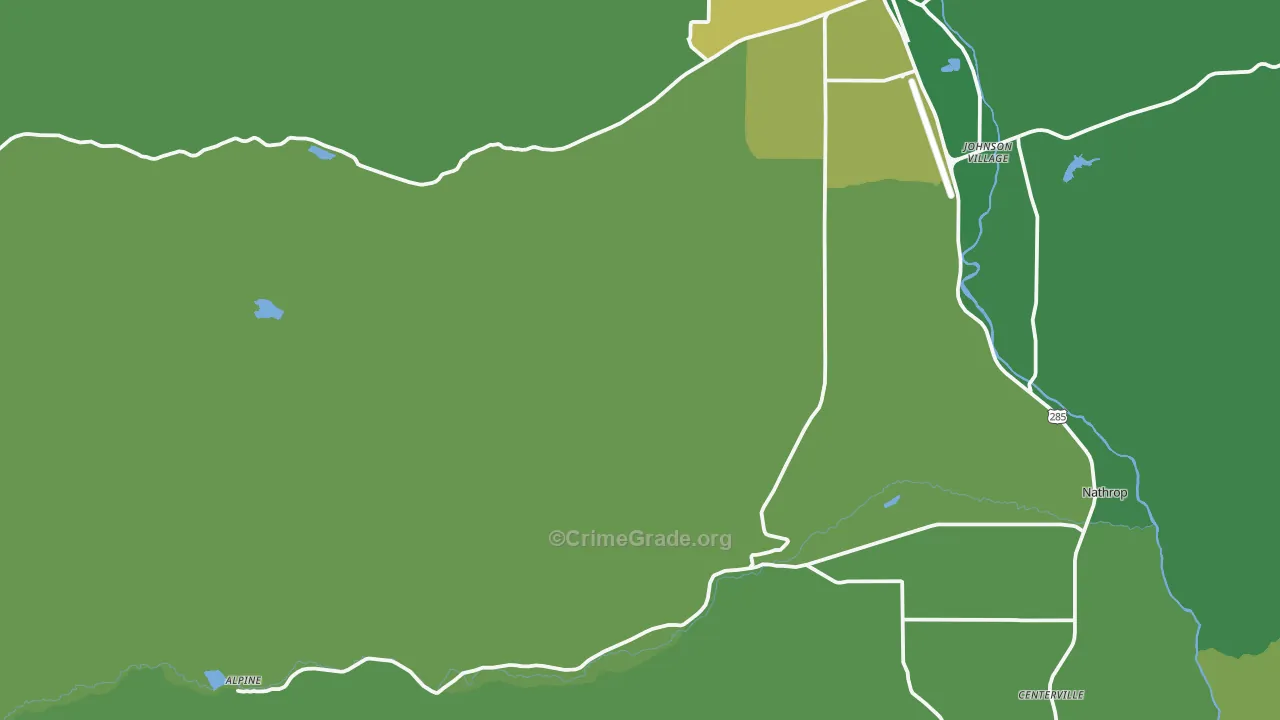 Nathrop, CO Map of Vehicle Theft Rates