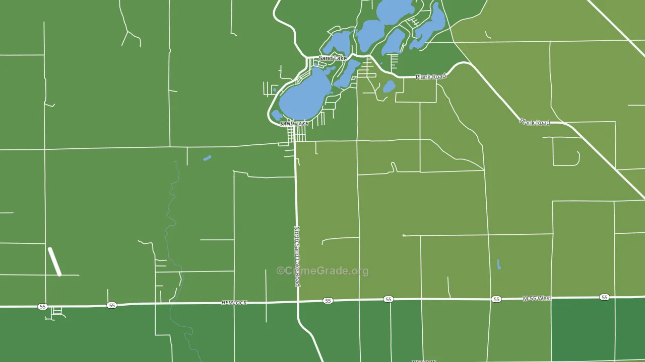 National City, MI Map of Vehicle Theft Rates