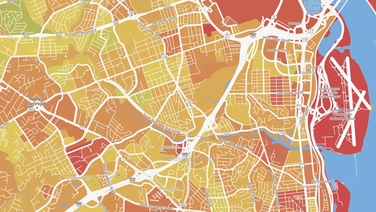 Nauck, Arlington, VA Map of Vehicle Theft Rates