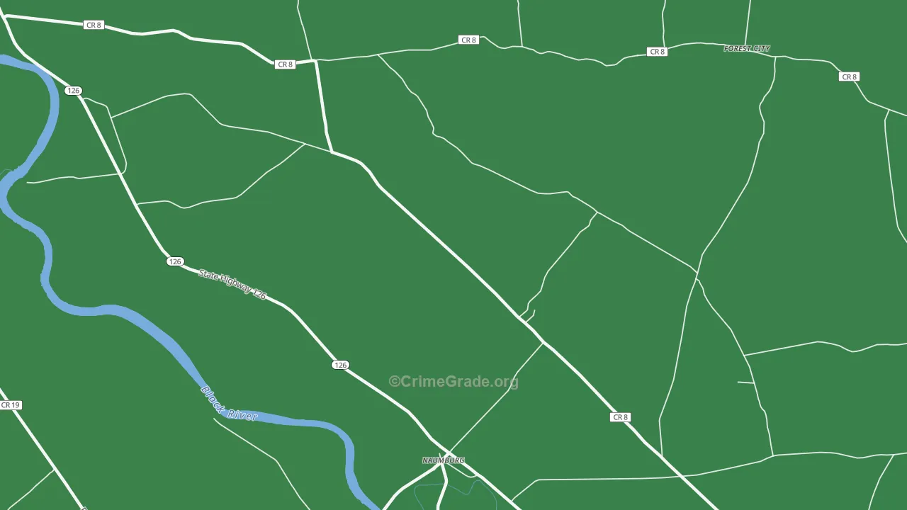 Naumburg, NY Map of Vehicle Theft Rates