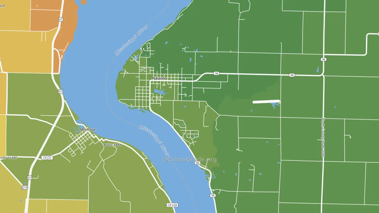 Nauvoo, IL Map of Vehicle Theft Rates