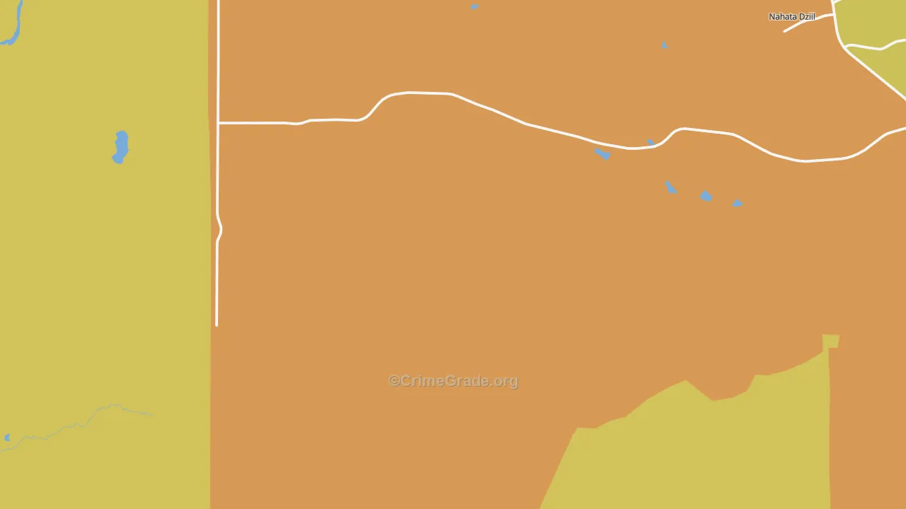 Navajo, AZ Map of Vehicle Theft Rates