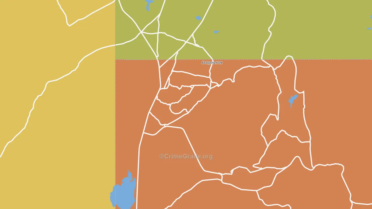 Navajo, NM Map of Vehicle Theft Rates