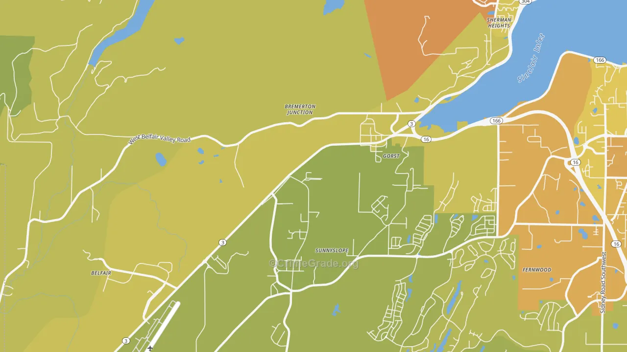 Navy Yard City, WA Map of Vehicle Theft Rates