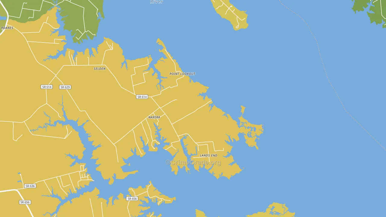 Naxera, VA Map of Vehicle Theft Rates