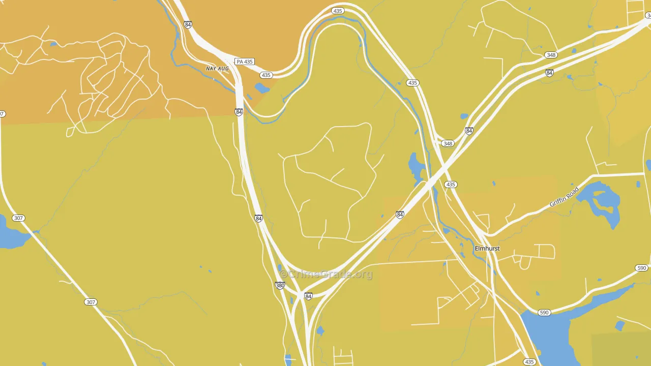 Nay Aug, PA Map of Vehicle Theft Rates