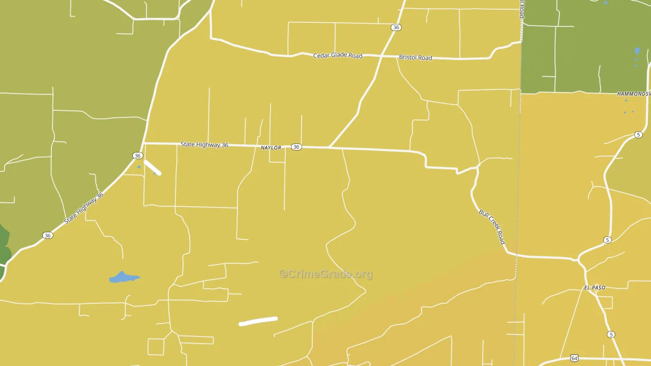 Naylor, AR Map of Vehicle Theft Rates