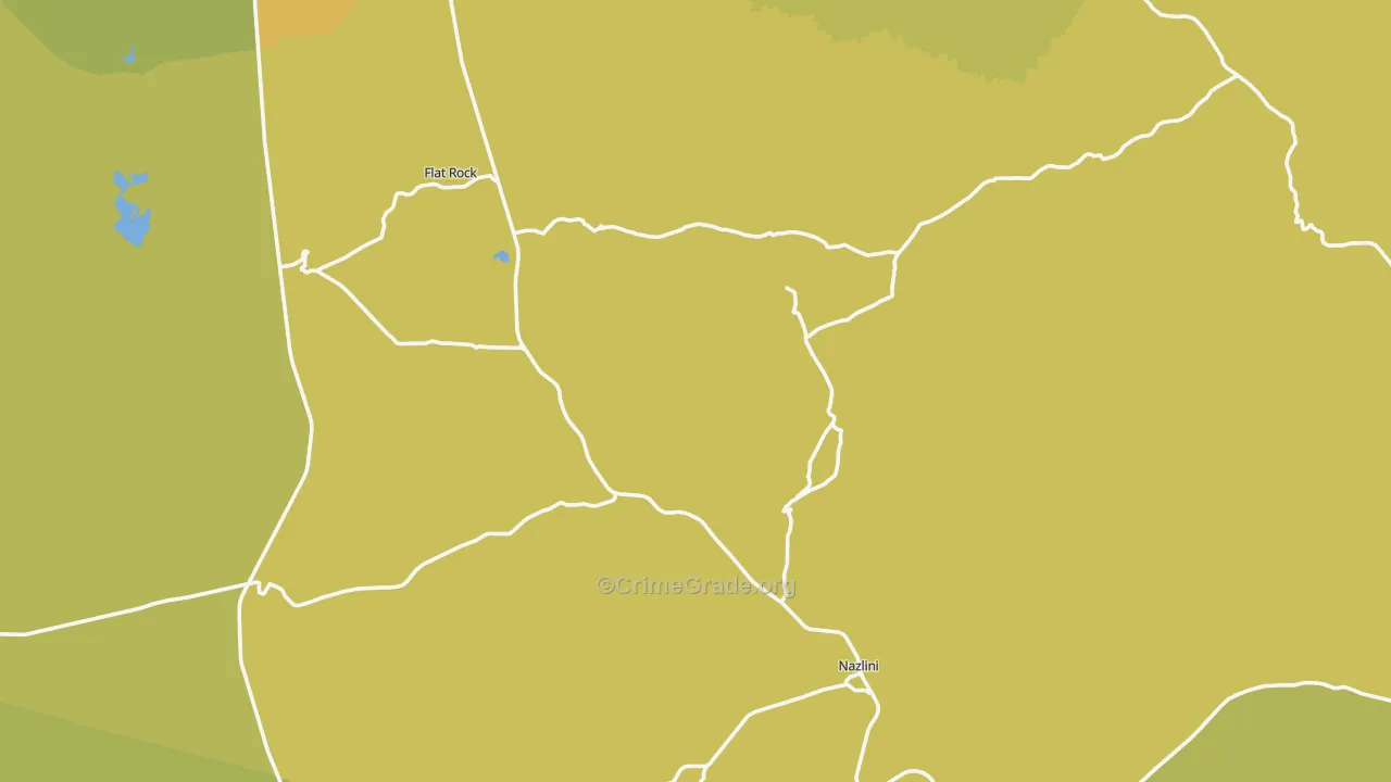 Nazlini, AZ Map of Vehicle Theft Rates