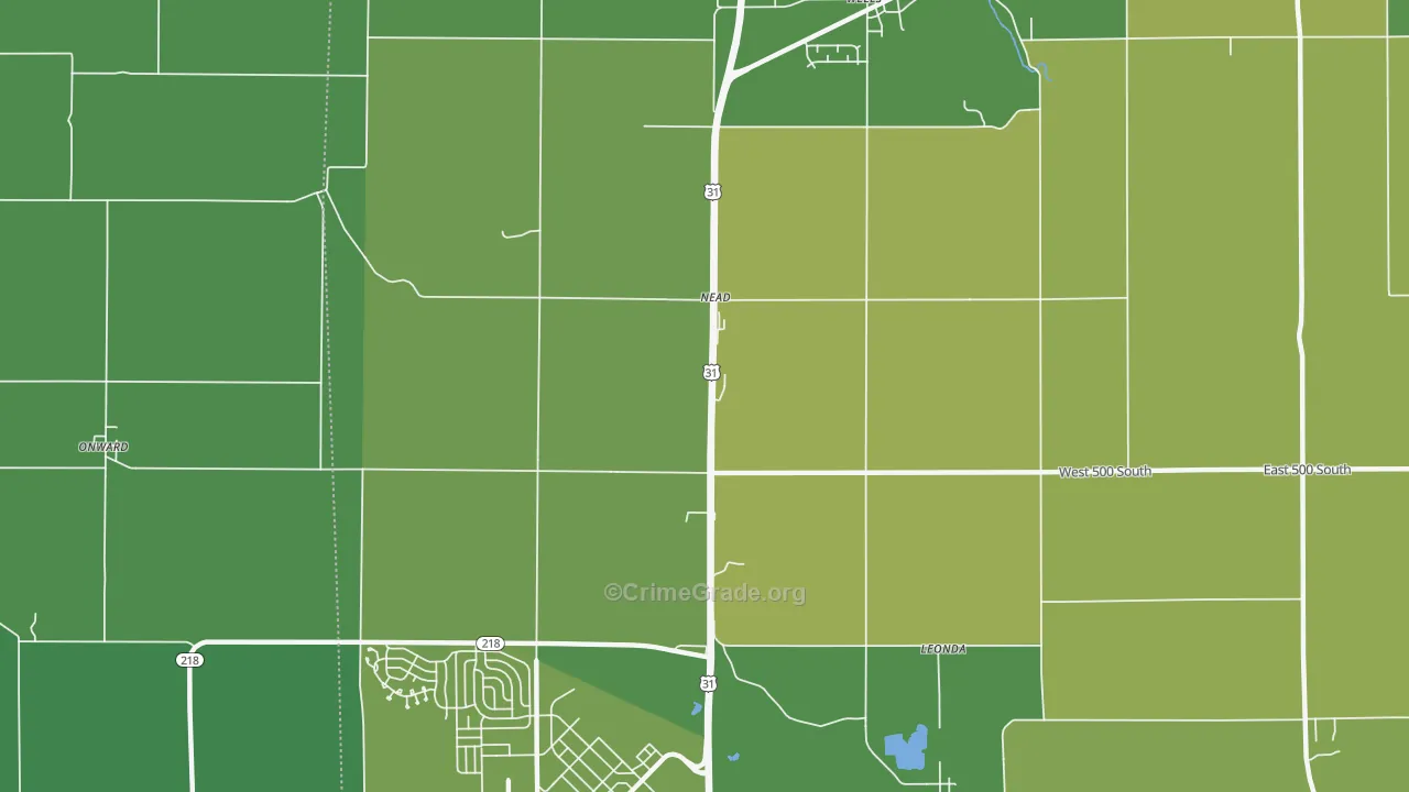 Nead, IN Map of Vehicle Theft Rates