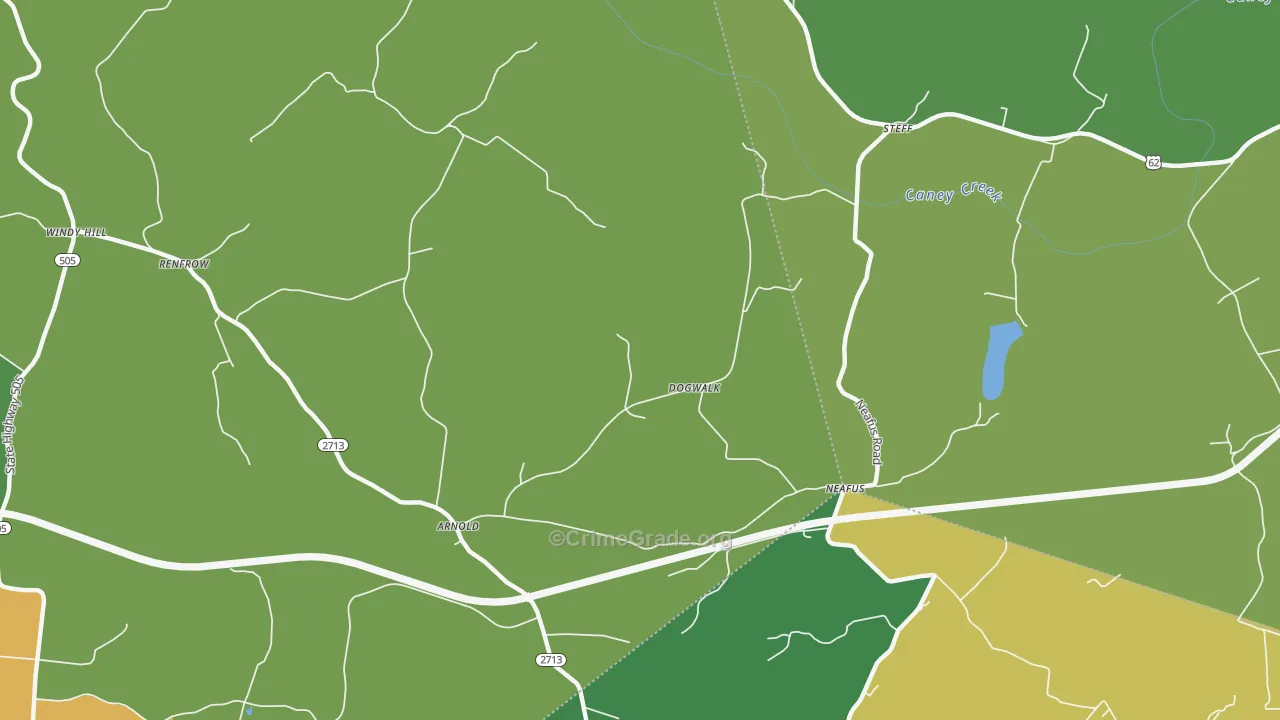 Neafus, KY Map of Vehicle Theft Rates