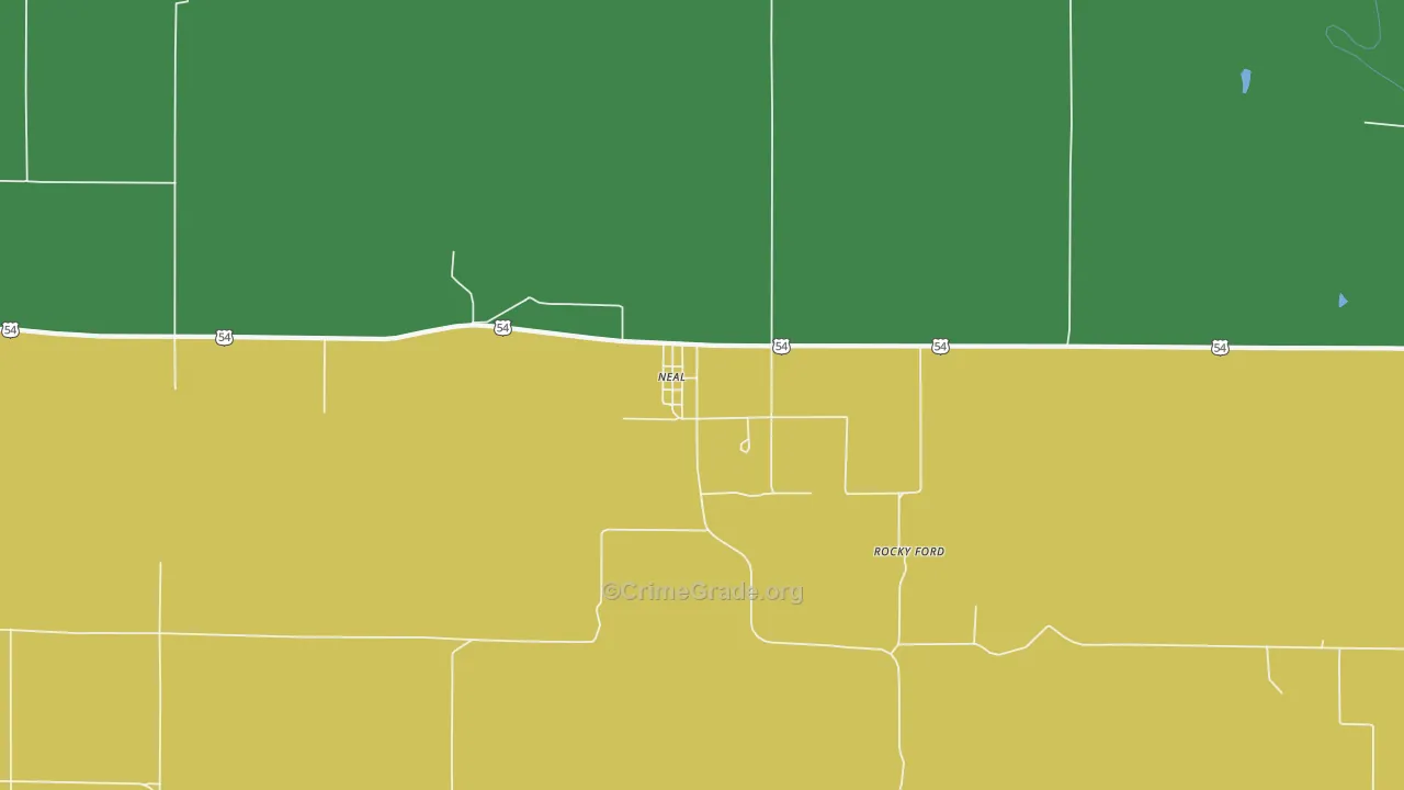 Neal, KS Map of Vehicle Theft Rates