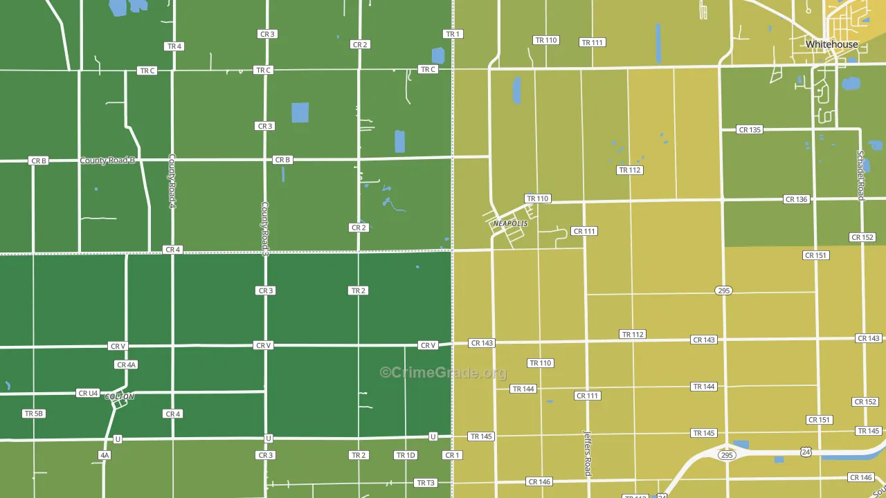 Neapolis, OH Map of Vehicle Theft Rates