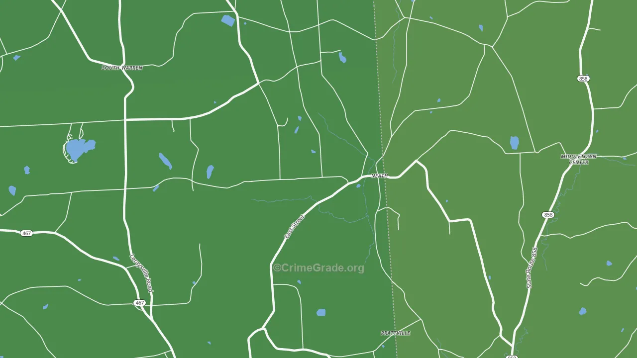 Neath, PA Map of Vehicle Theft Rates