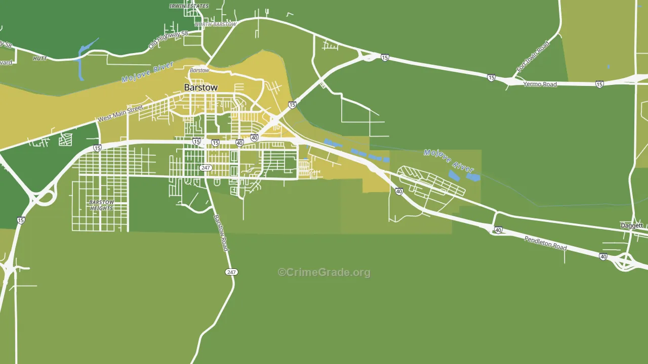 Nebo Center, CA Map of Vehicle Theft Rates