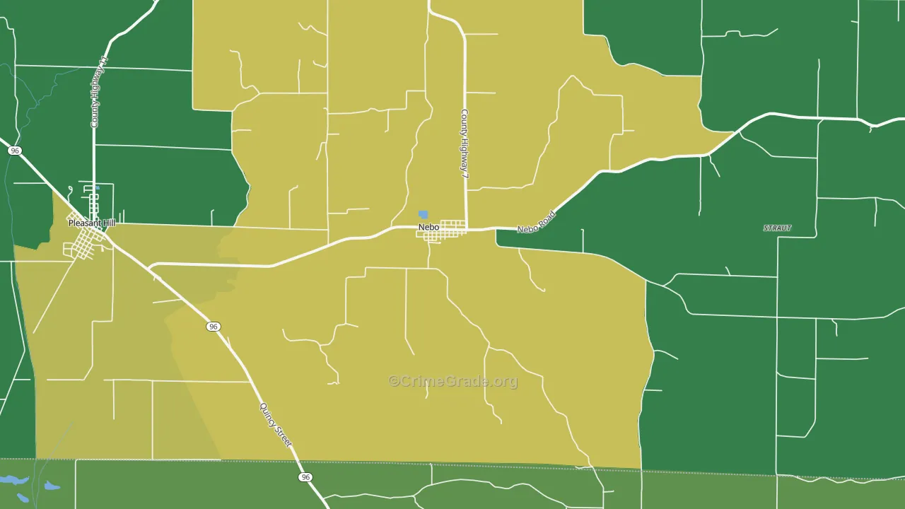 Nebo, IL Map of Vehicle Theft Rates