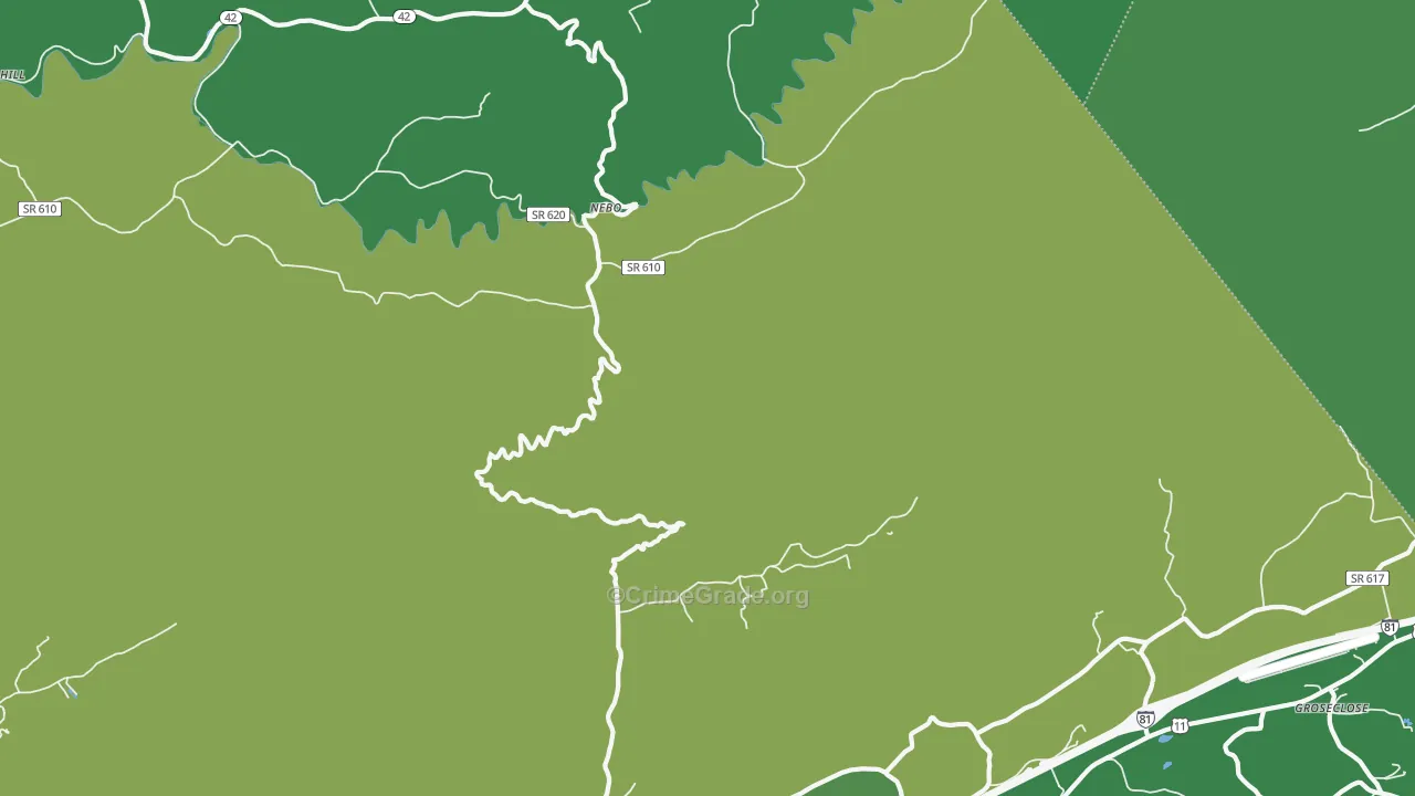 Nebo, VA Map of Vehicle Theft Rates