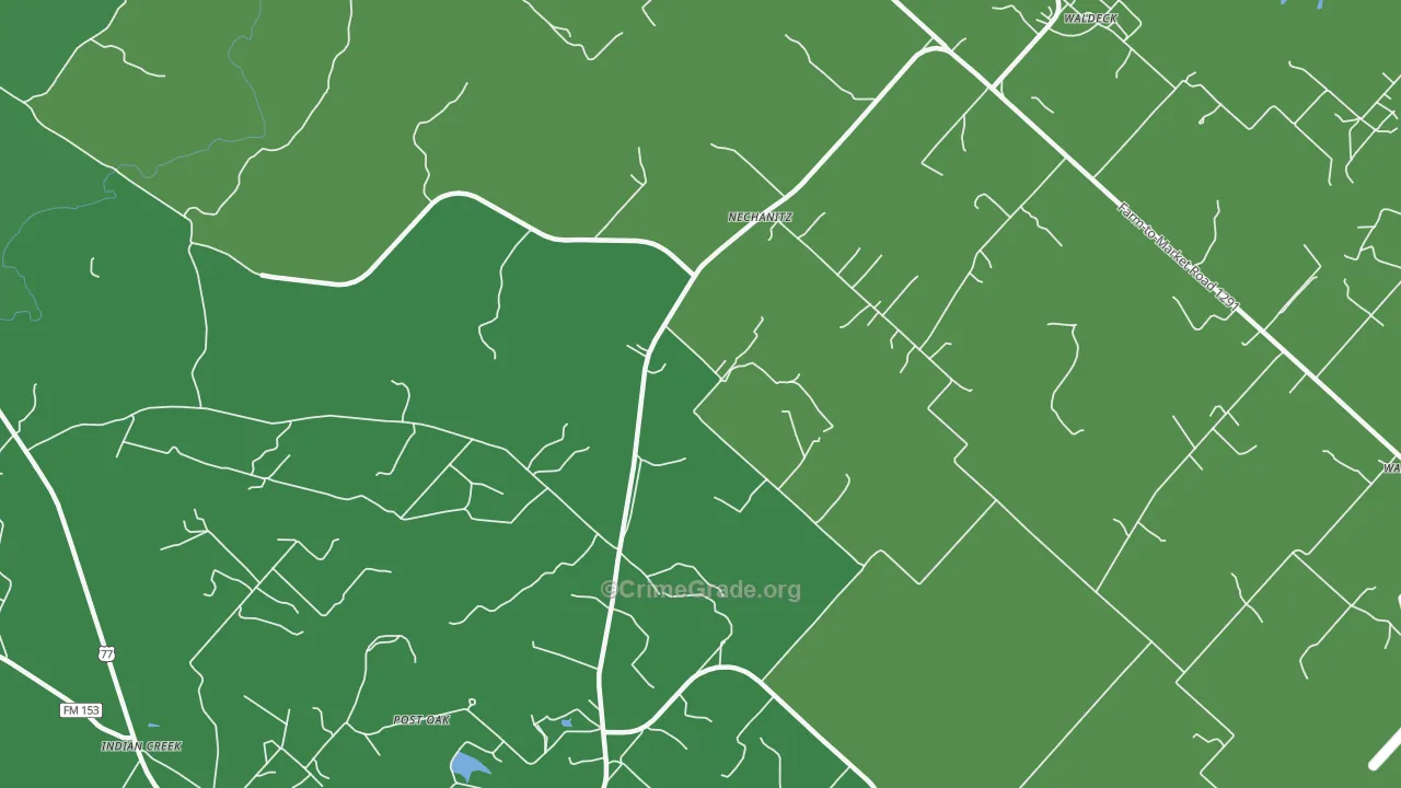 Nechanitz, TX Map of Vehicle Theft Rates