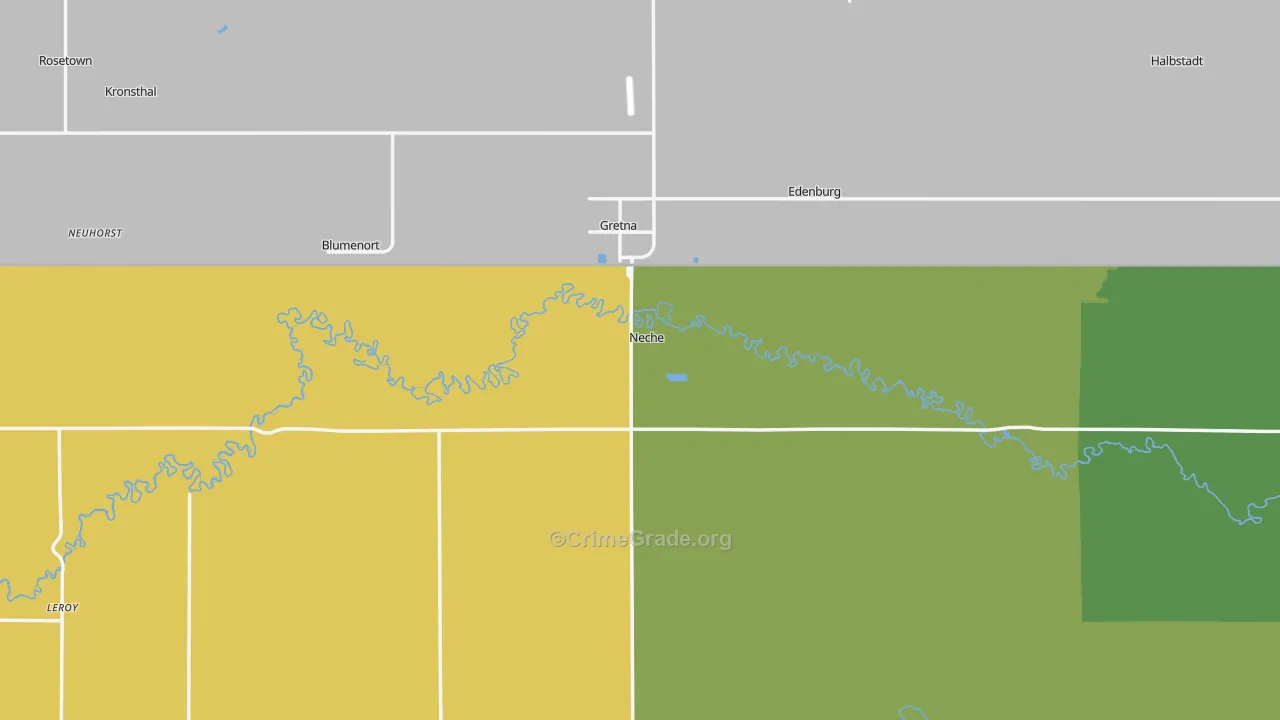 Neche, ND Map of Vehicle Theft Rates