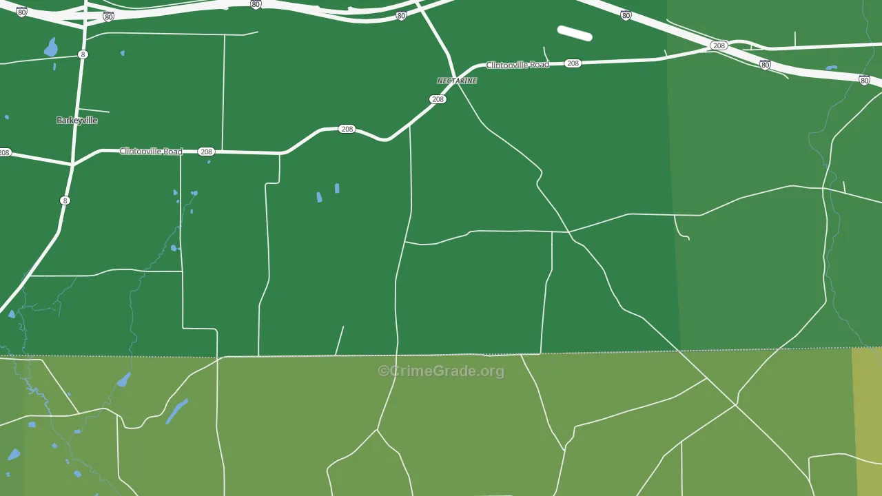 Nectarine, PA Map of Vehicle Theft Rates