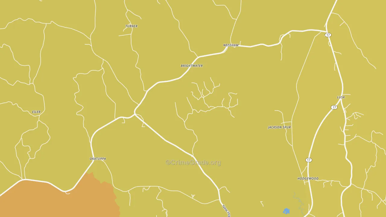 Needham, AL Map of Vehicle Theft Rates