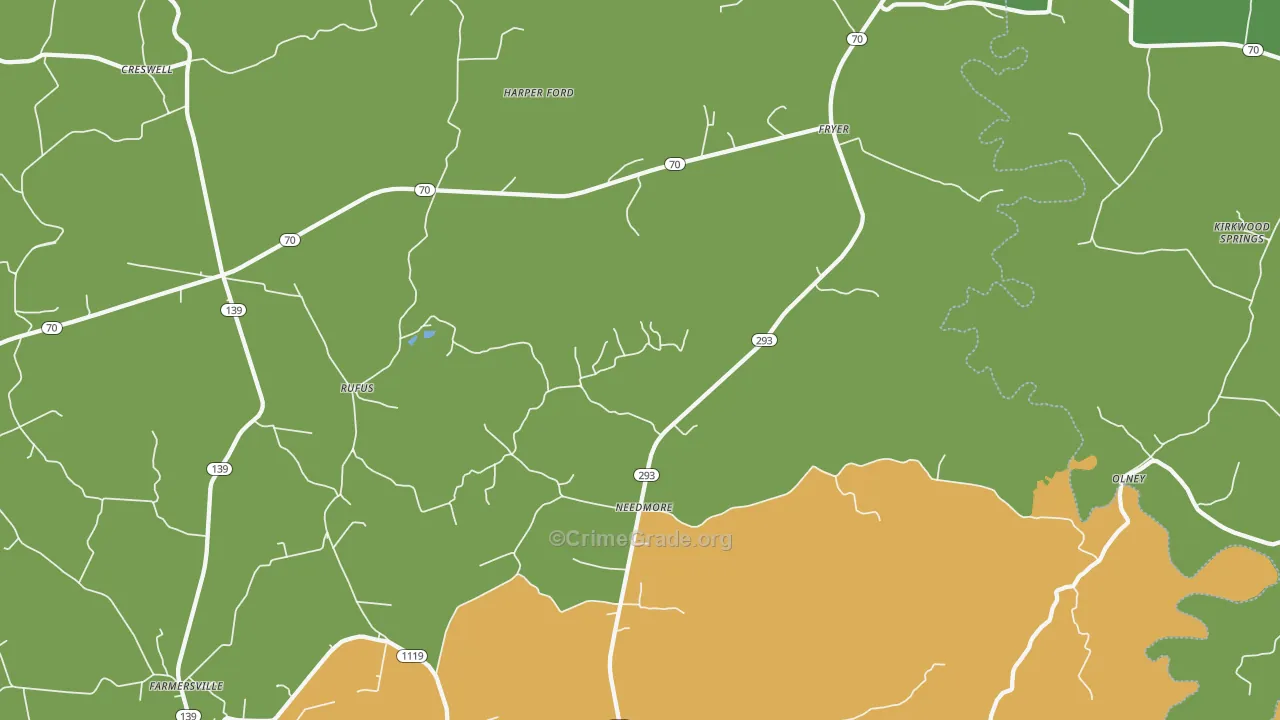 Needmore, KY Map of Vehicle Theft Rates