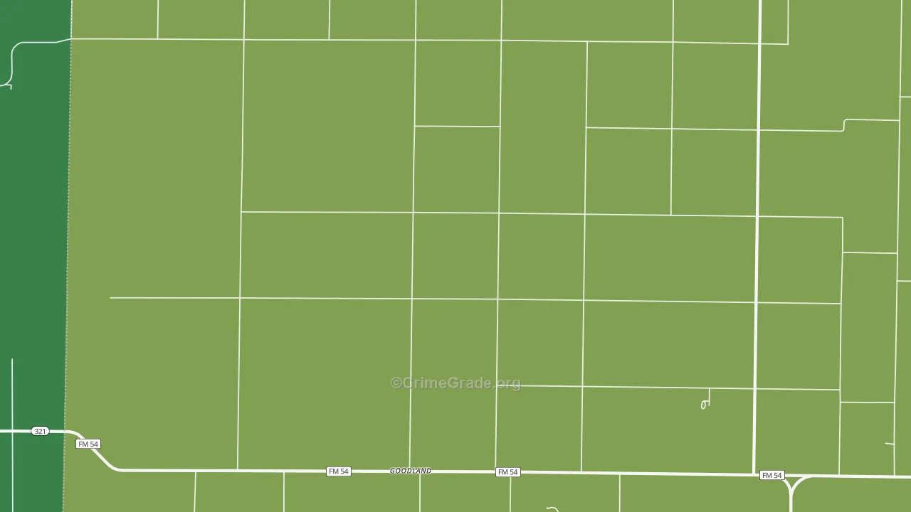 Needmore, TX Map of Vehicle Theft Rates