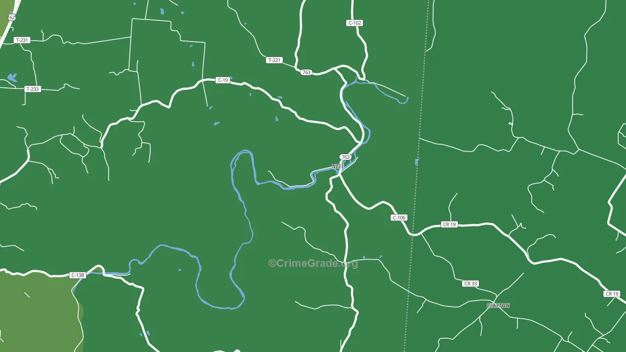Neel, OH Map of Vehicle Theft Rates