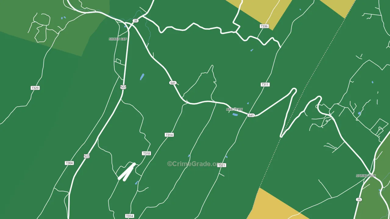 Neelyton, PA Map of Vehicle Theft Rates