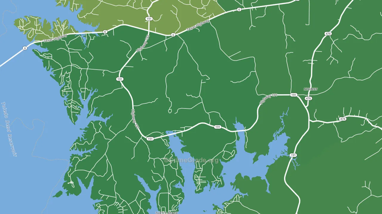 Negreet, LA Map of Vehicle Theft Rates