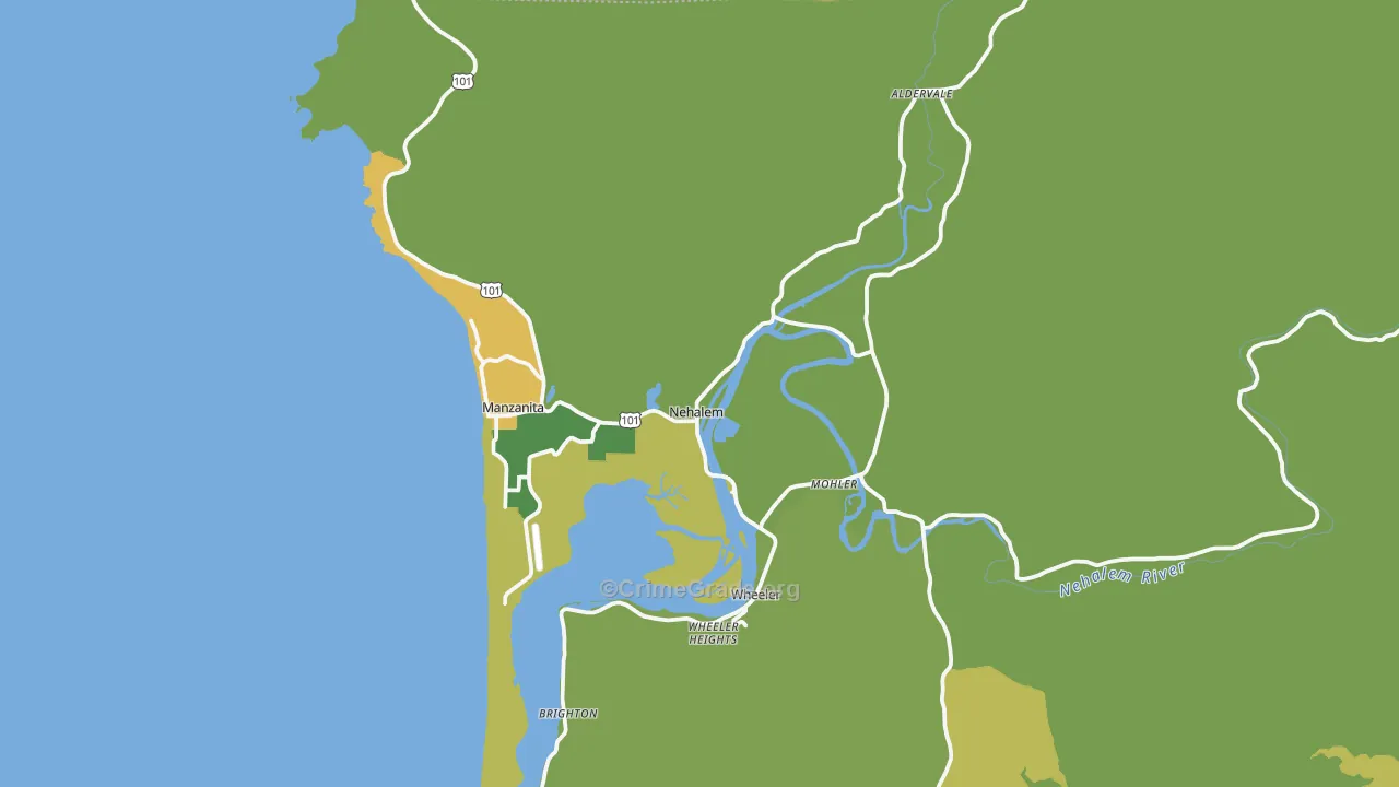 Nehalem, OR Map of Vehicle Theft Rates