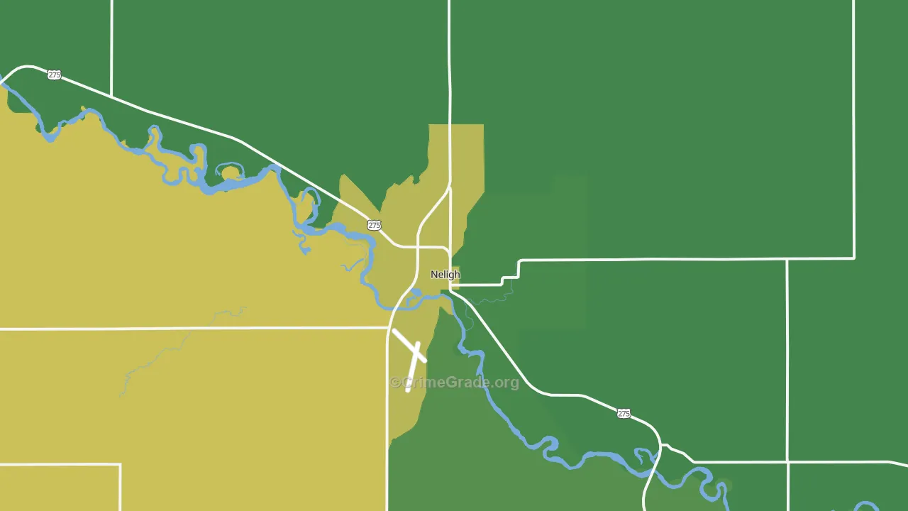Neligh, NE Map of Vehicle Theft Rates