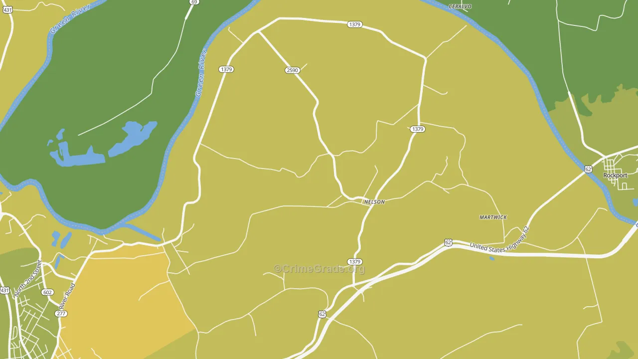 Nelson, KY Map of Vehicle Theft Rates