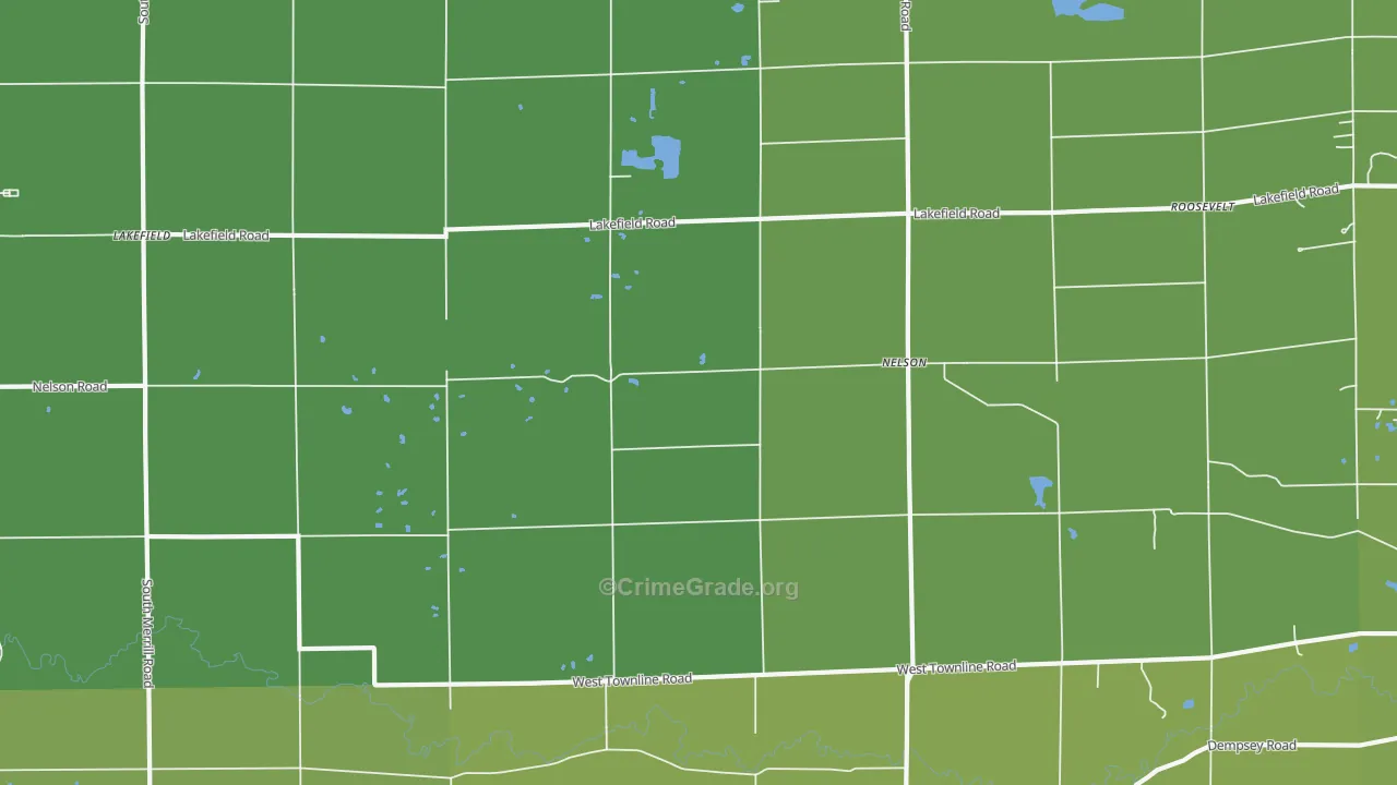 Nelson, MI Map of Vehicle Theft Rates