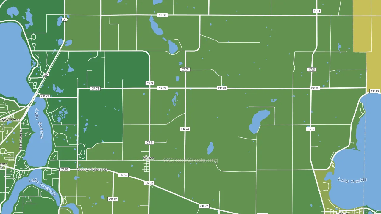 Nelson, MN Map of Vehicle Theft Rates