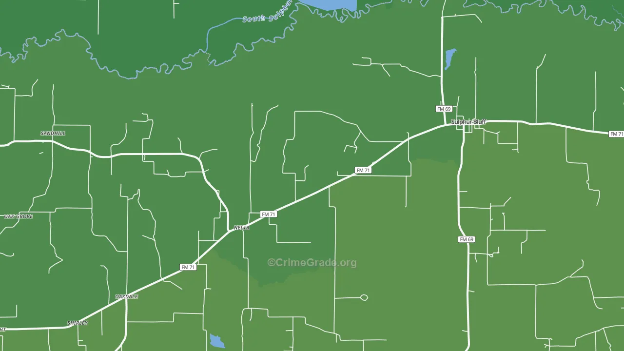 Nelta, TX Map of Vehicle Theft Rates