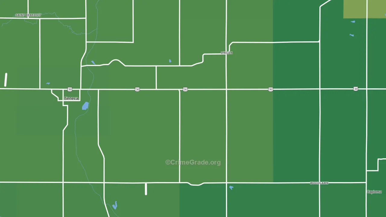 Nemaha County, KS Map of Vehicle Theft Rates