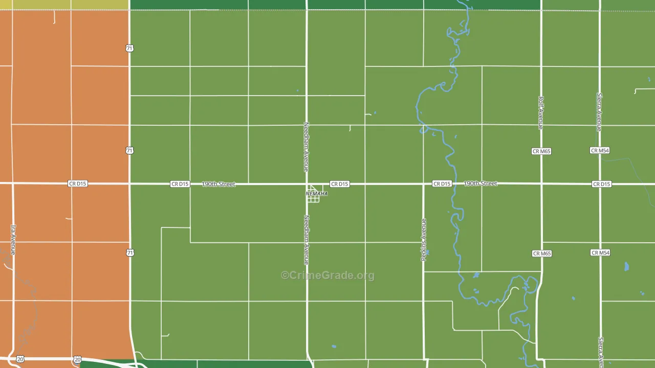 Nemaha, IA Map of Vehicle Theft Rates