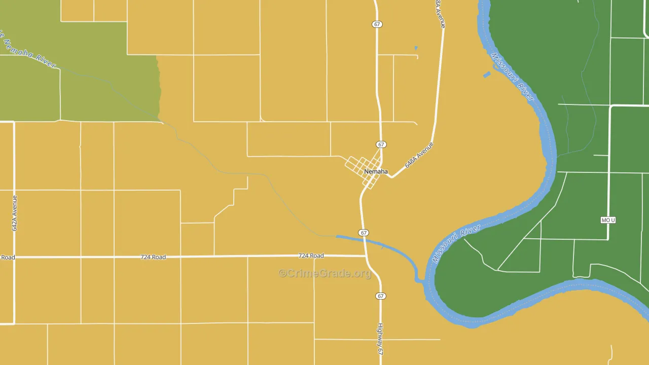 Nemaha, NE Map of Vehicle Theft Rates