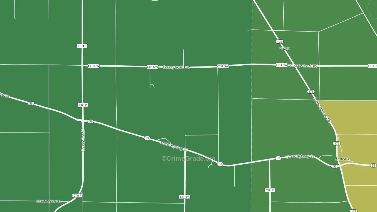 Nenno, WI Map of Vehicle Theft Rates