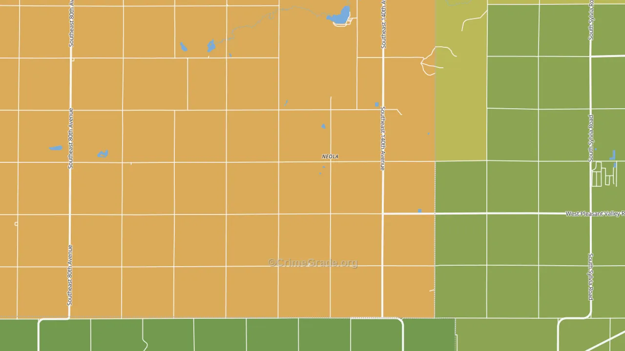 Neola, KS Map of Vehicle Theft Rates