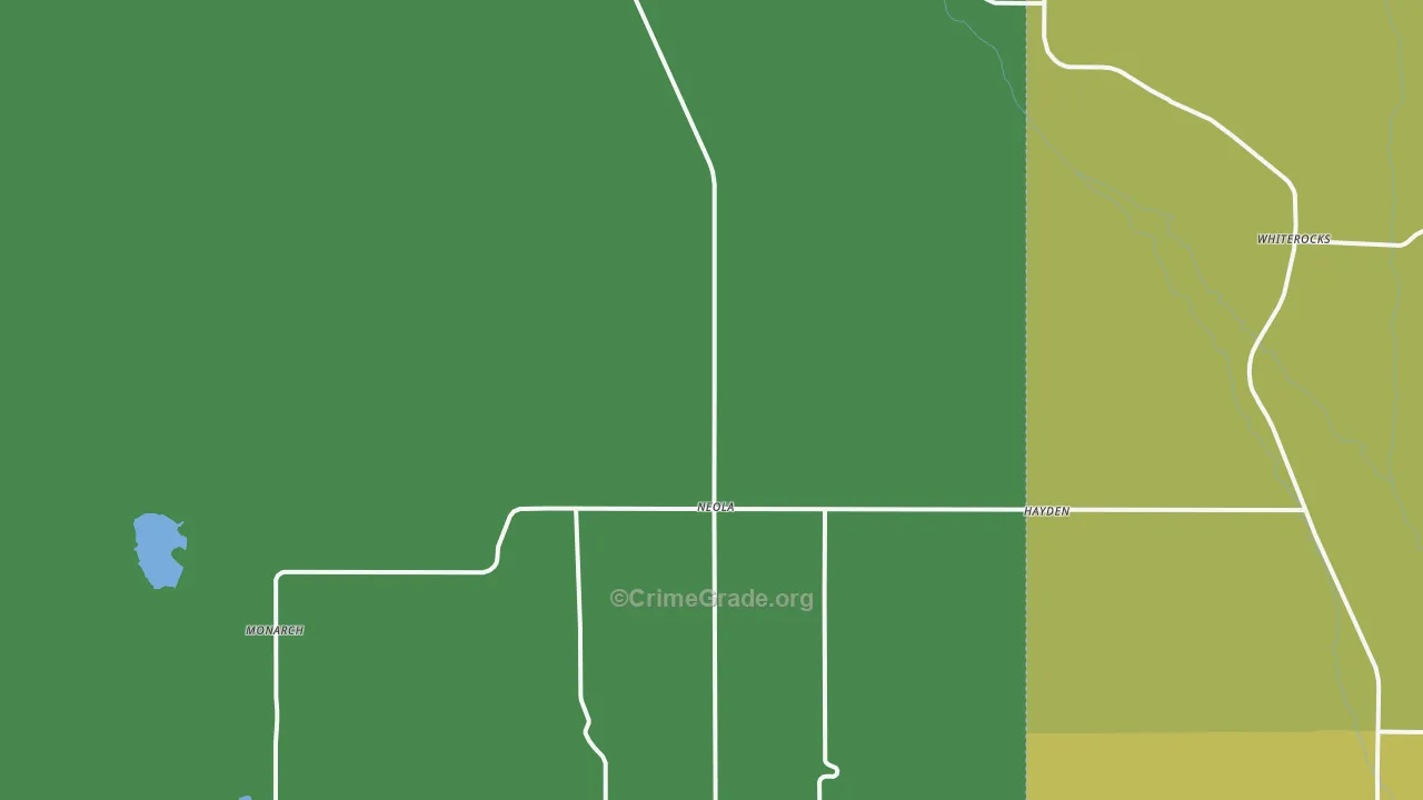 Neola, UT Map of Vehicle Theft Rates