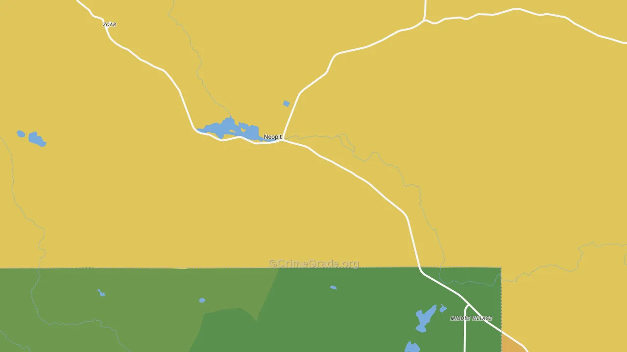 Neopit, WI Map of Vehicle Theft Rates