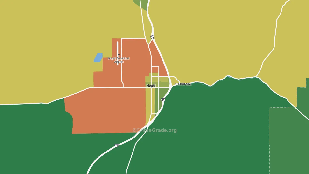 Nephi, UT Map of Vehicle Theft Rates