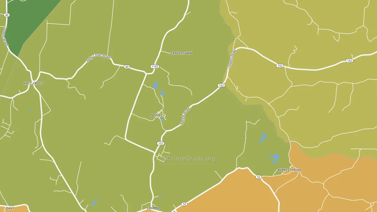 Nerinx, KY Map of Vehicle Theft Rates