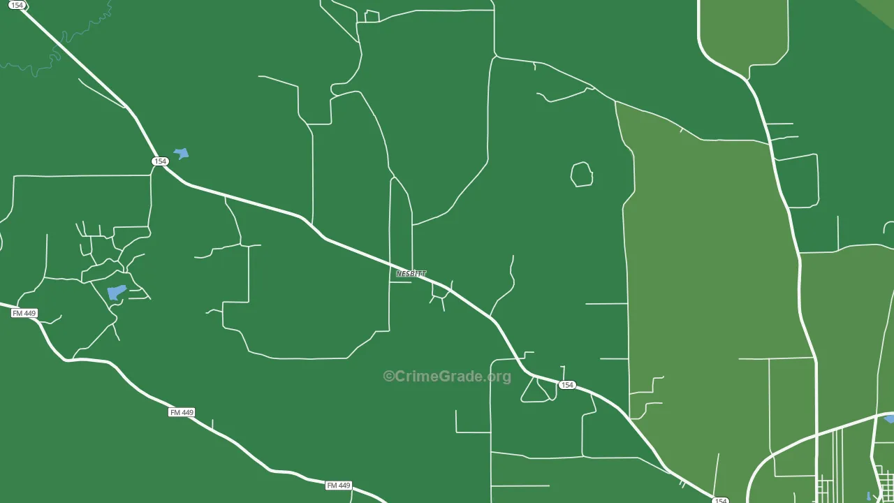 Nesbitt, TX Map of Vehicle Theft Rates