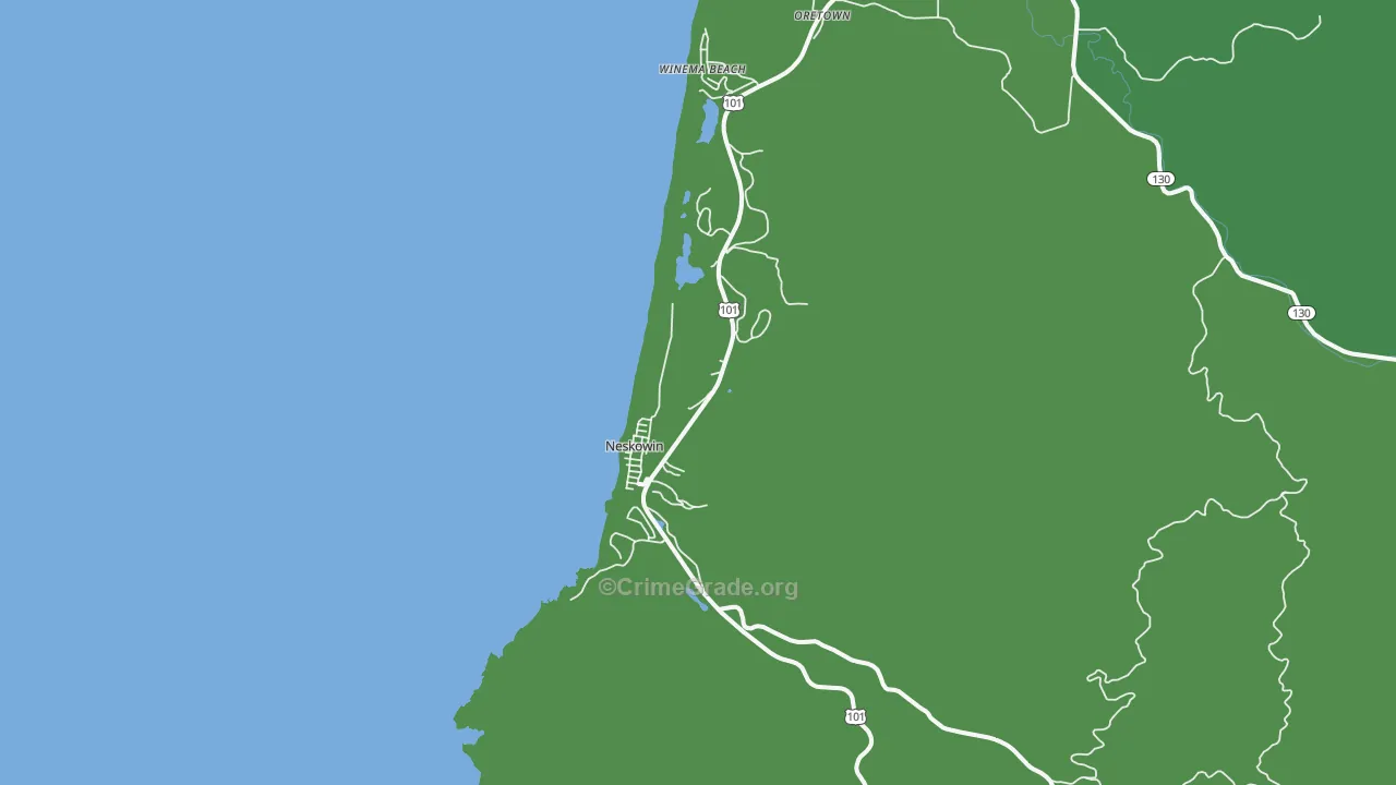 Neskowin, OR Map of Vehicle Theft Rates