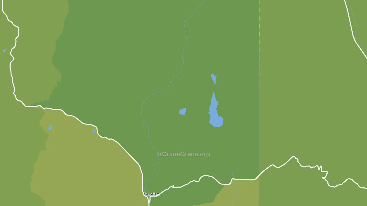 Nespelem Community, WA Map of Vehicle Theft Rates