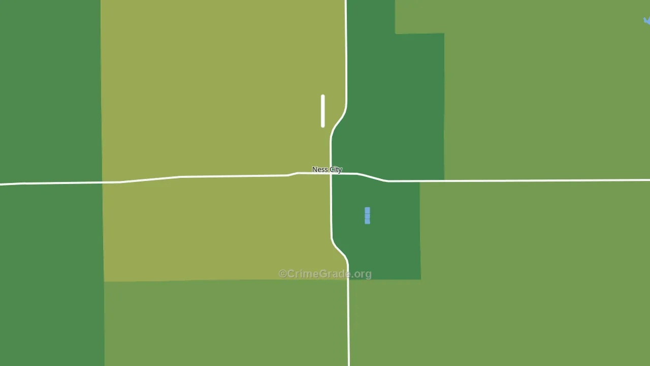 Ness City, KS Map of Vehicle Theft Rates