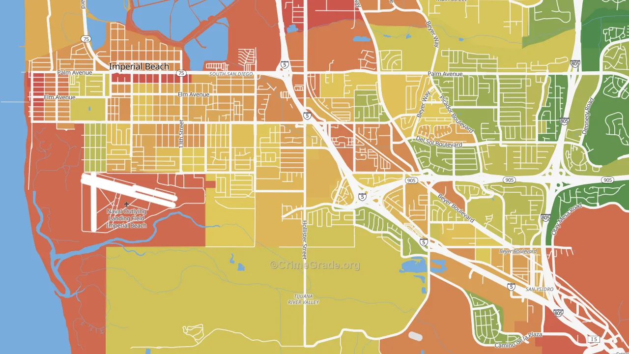 Nestor, San Diego, CA Map of Vehicle Theft Rates