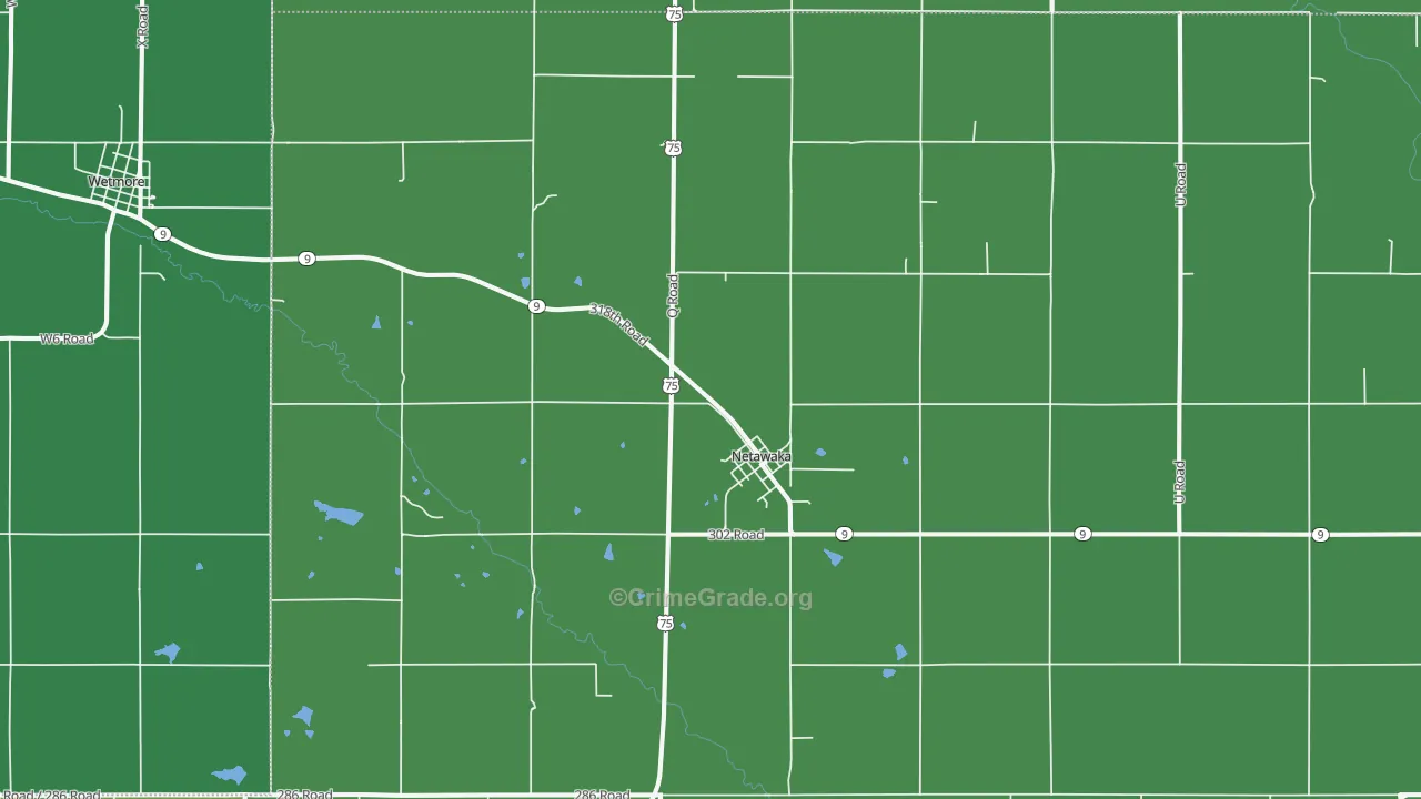 Netawaka, KS Map of Vehicle Theft Rates